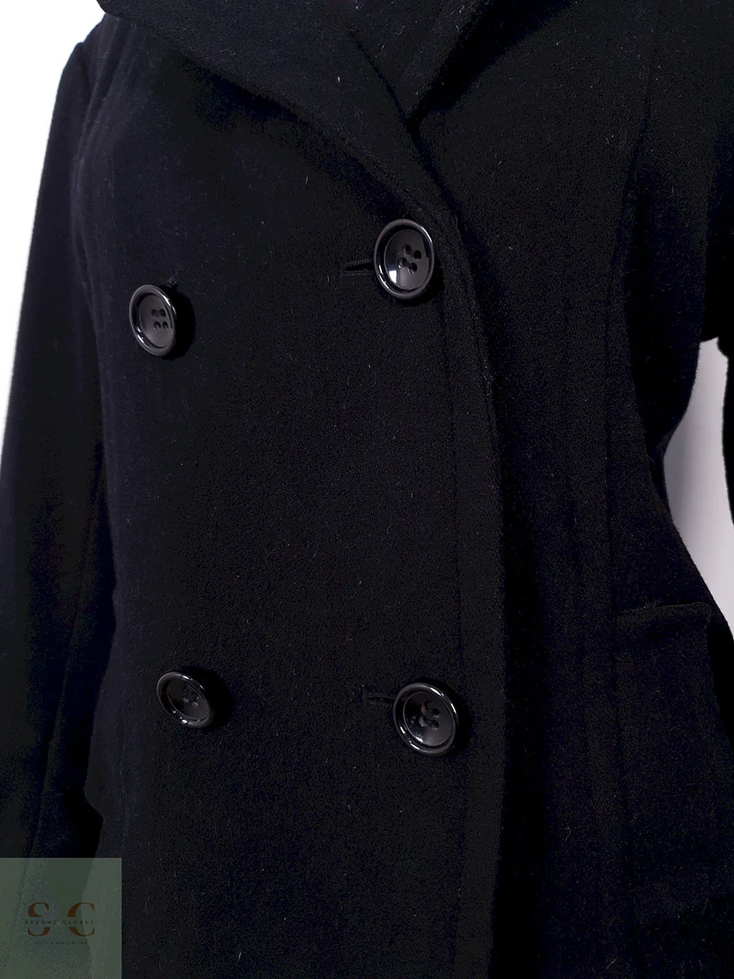 Abrigo Marinero Vintage Negro Lana – TALLA L 6