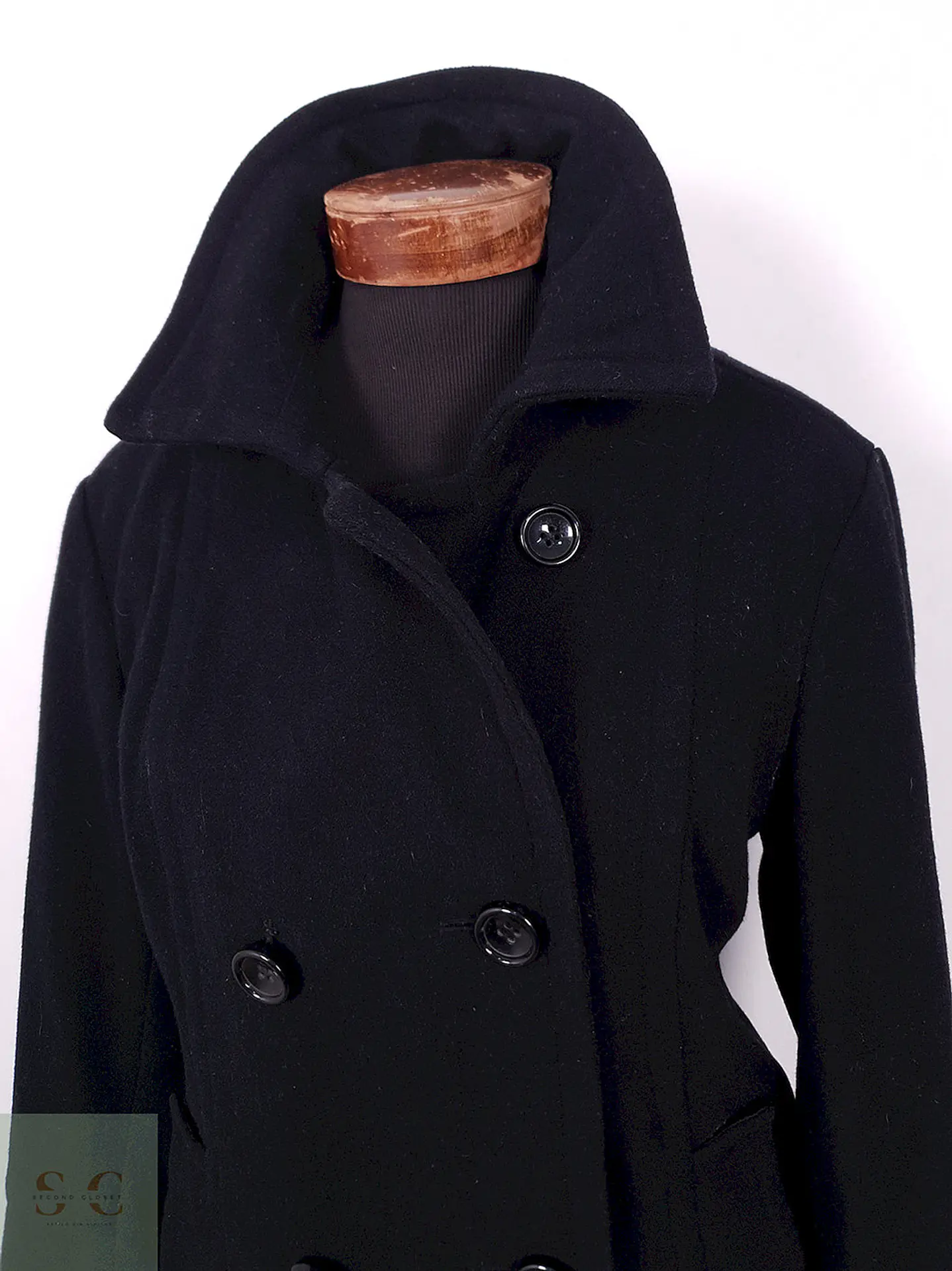 Abrigo Marinero Vintage Negro Lana – TALLA L 7