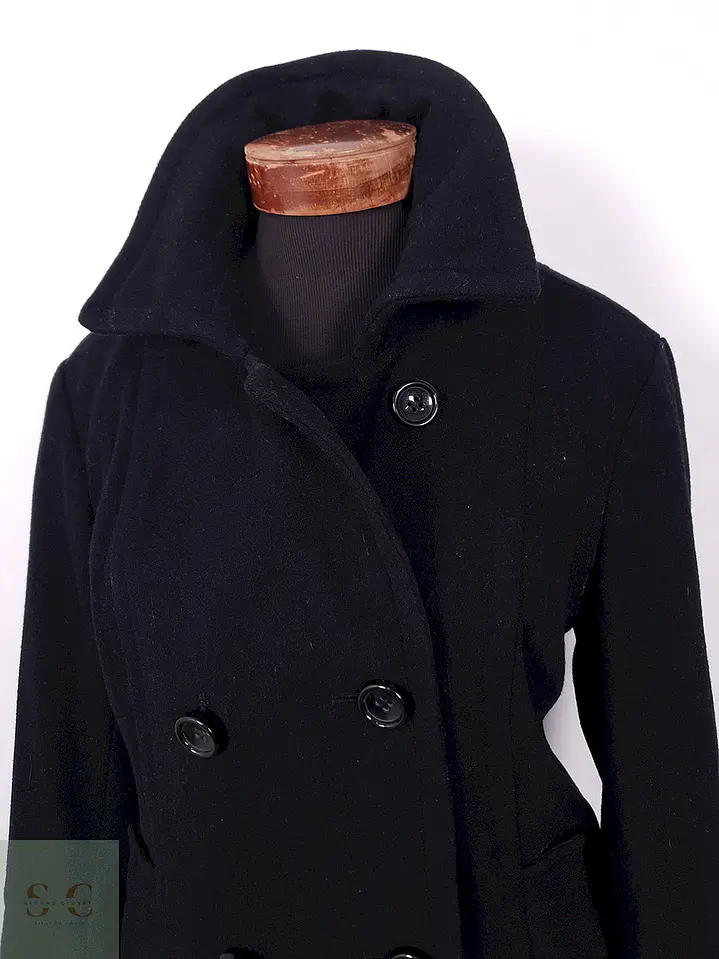 Abrigo Marinero Vintage Negro Lana – TALLA L 7