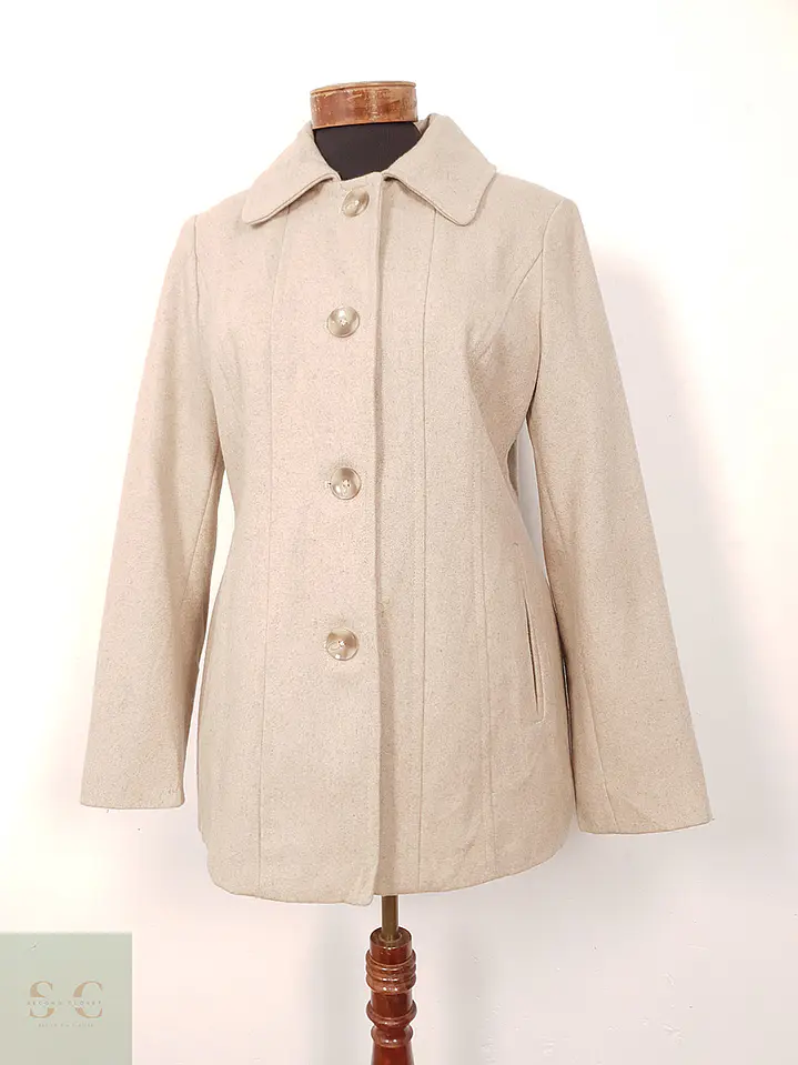 Abrigo London Fog Beige Lana – TALLA ML 2