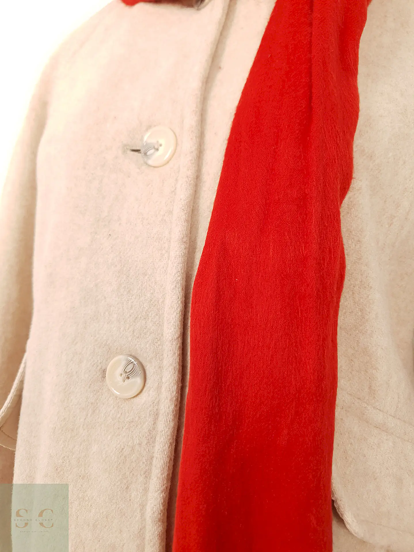 Abrigo East5th Rosa Claro Lana con Bufanda – TALLA XL 9