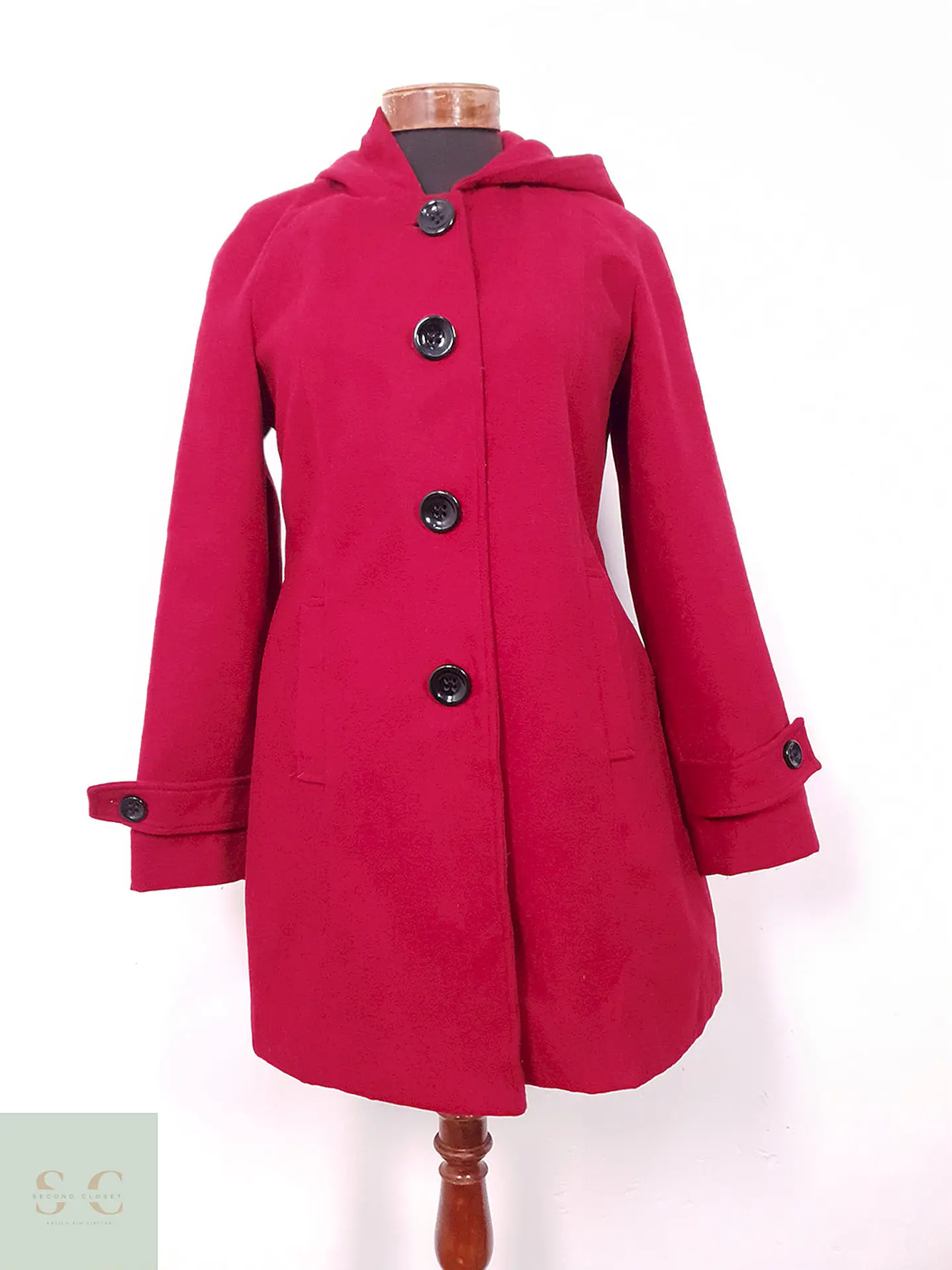Abrigo Mackintosh Rojo con Gorro - Talla SM 2