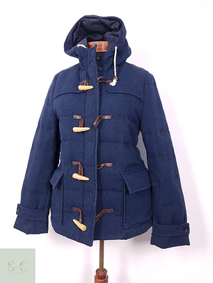 Abrigo lana American Eagle Montgomery Azul Acolchado pluma pato- Talla SM