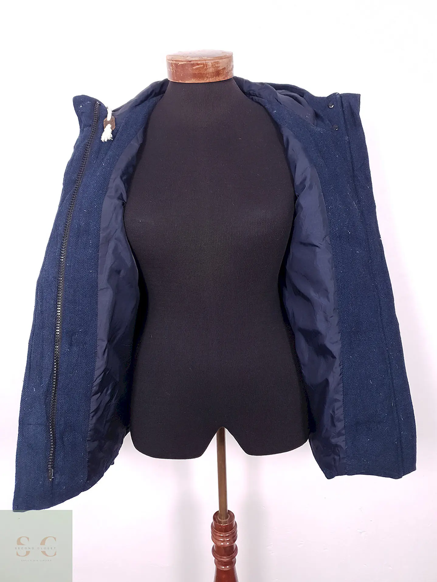 Abrigo lana American Eagle Montgomery Azul Acolchado pluma pato- Talla SM 9