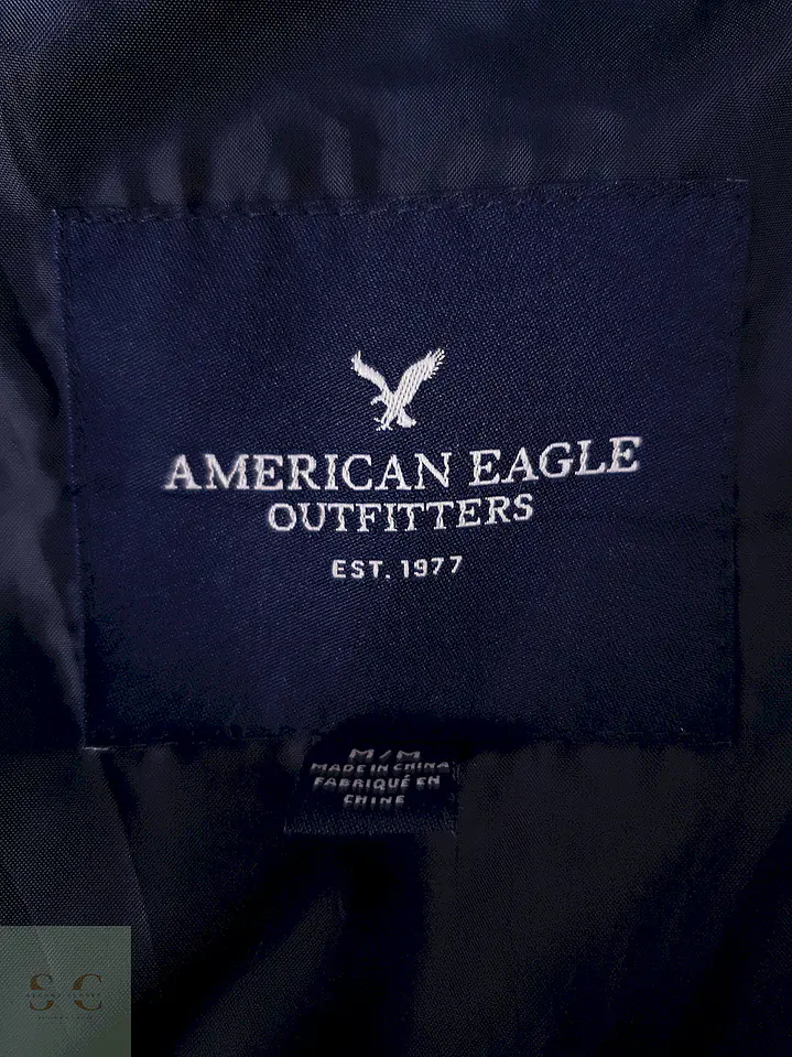 Abrigo lana American Eagle Montgomery Azul Acolchado pluma pato- Talla SM 10