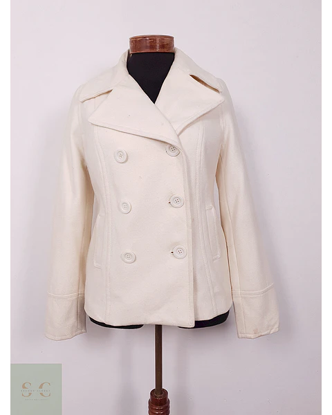 Abrigo cruzado Old Navy Crema Claro Lana – TALLA S