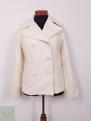 Abrigo cruzado Old Navy Crema Claro Lana – TALLA S