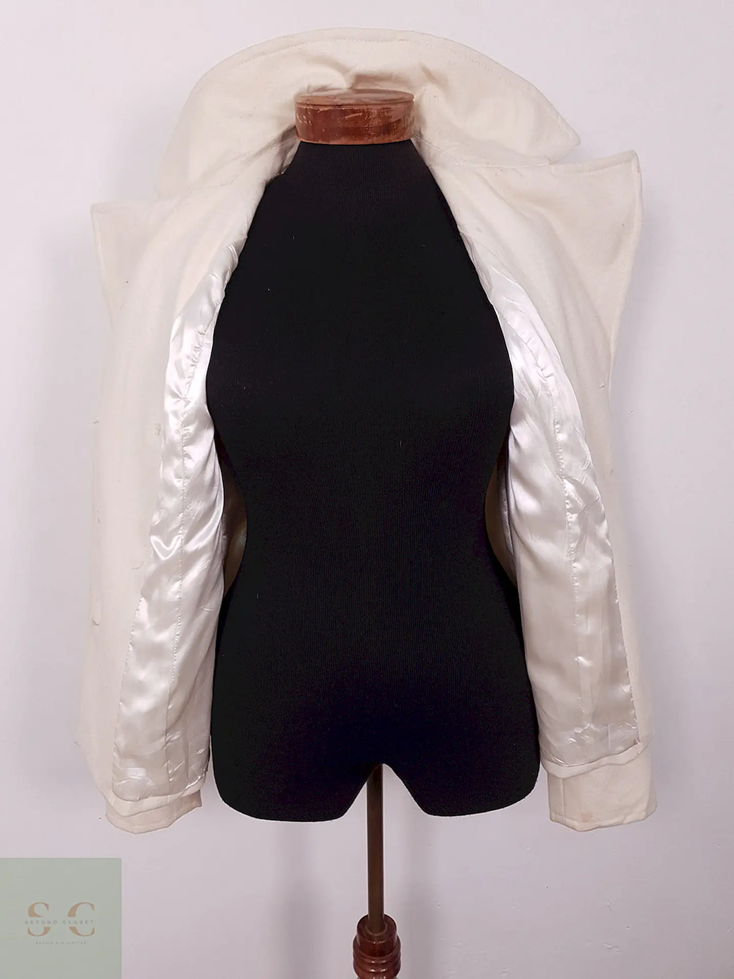 Abrigo cruzado Old Navy Crema Claro Lana – TALLA S 7
