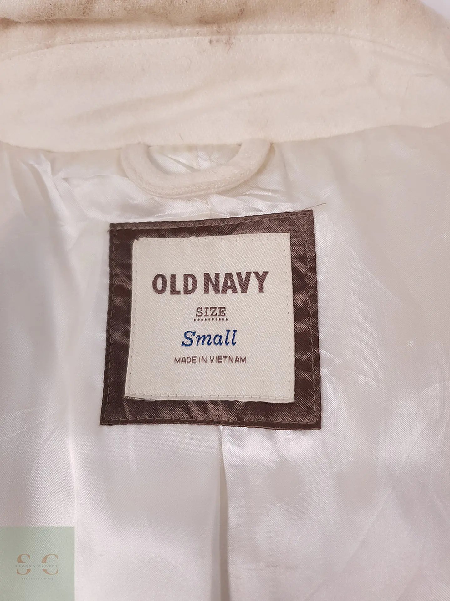 Abrigo cruzado Old Navy Crema Claro Lana – TALLA S 9