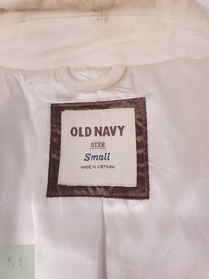 Abrigo cruzado Old Navy Crema Claro Lana – TALLA S 9