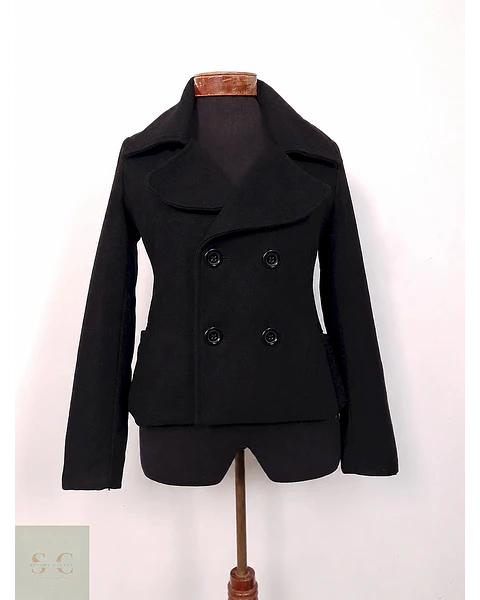Abrigo mujer Alberta de la Rosa Negro Lana premium – TALLA XS