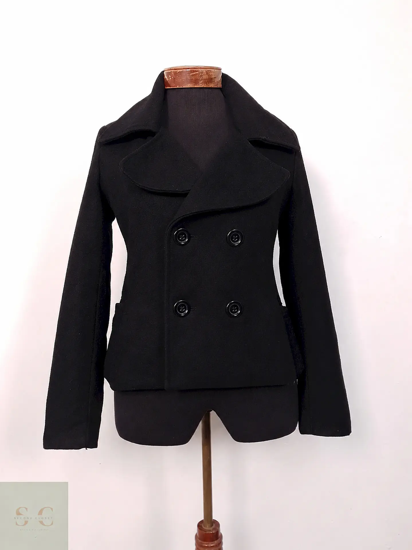 Abrigo mujer Alberta de la Rosa Negro Lana premium – TALLA XS 1