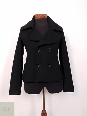 Abrigo mujer Alberta de la Rosa Negro Lana premium – TALLA XS