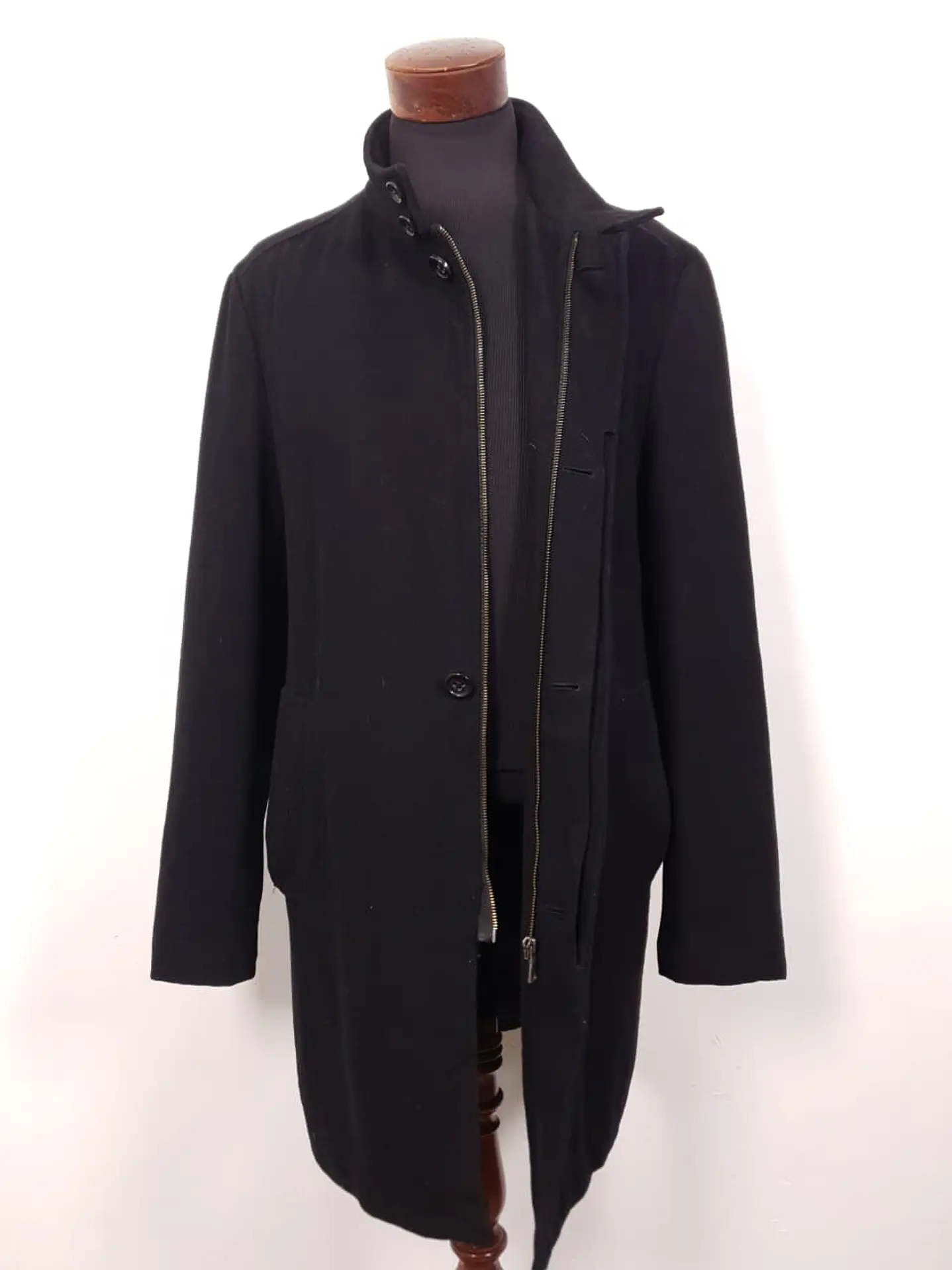 Abrigo Finshley & Harding Negro Lana  TALLA LXL 2