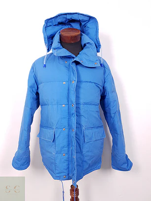 Chaqueta Crown Sport Plumas Celeste con Capucha - Talla M
