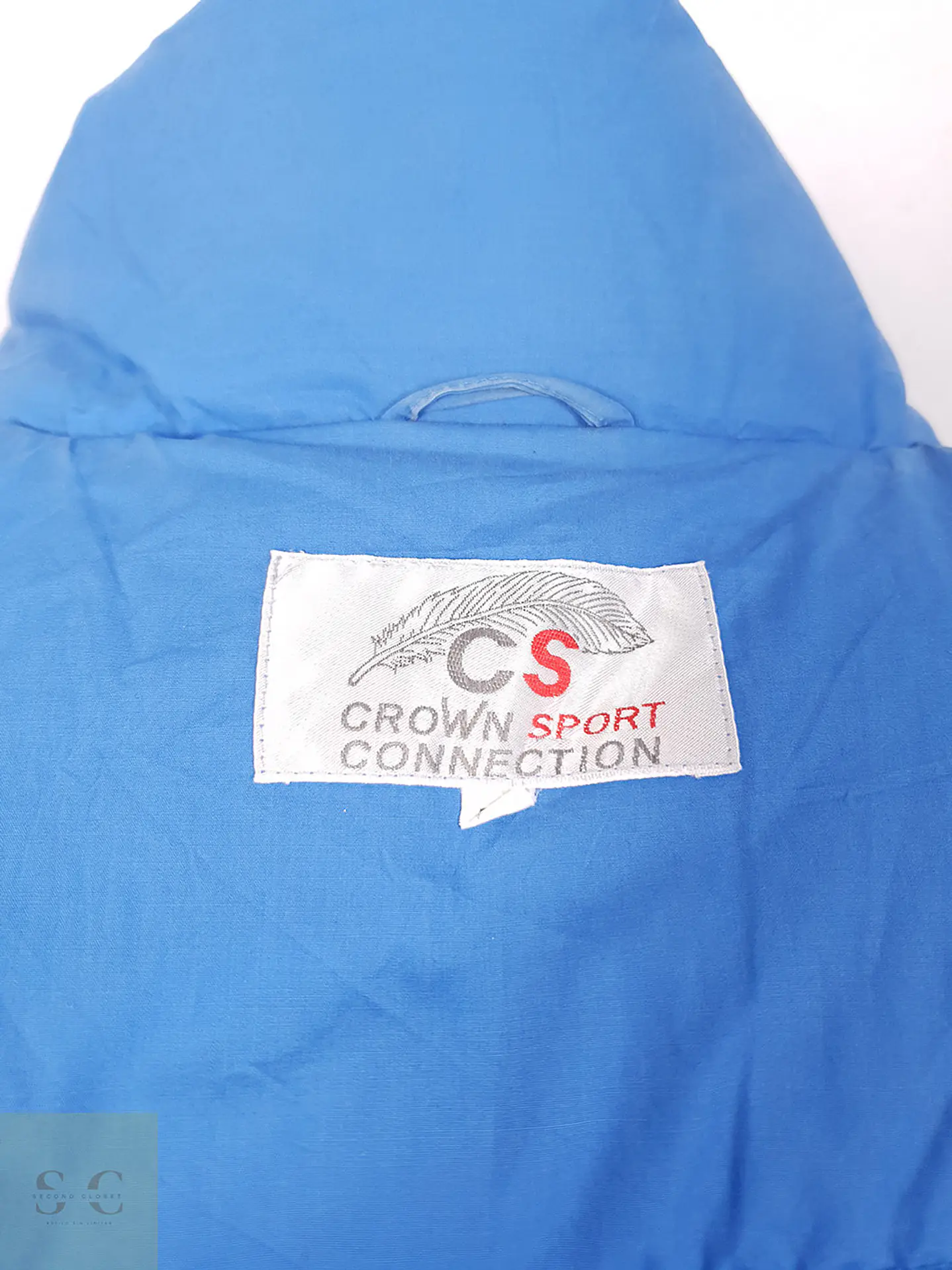 Chaqueta Crown Sport Plumas Celeste con Capucha - Talla M 3