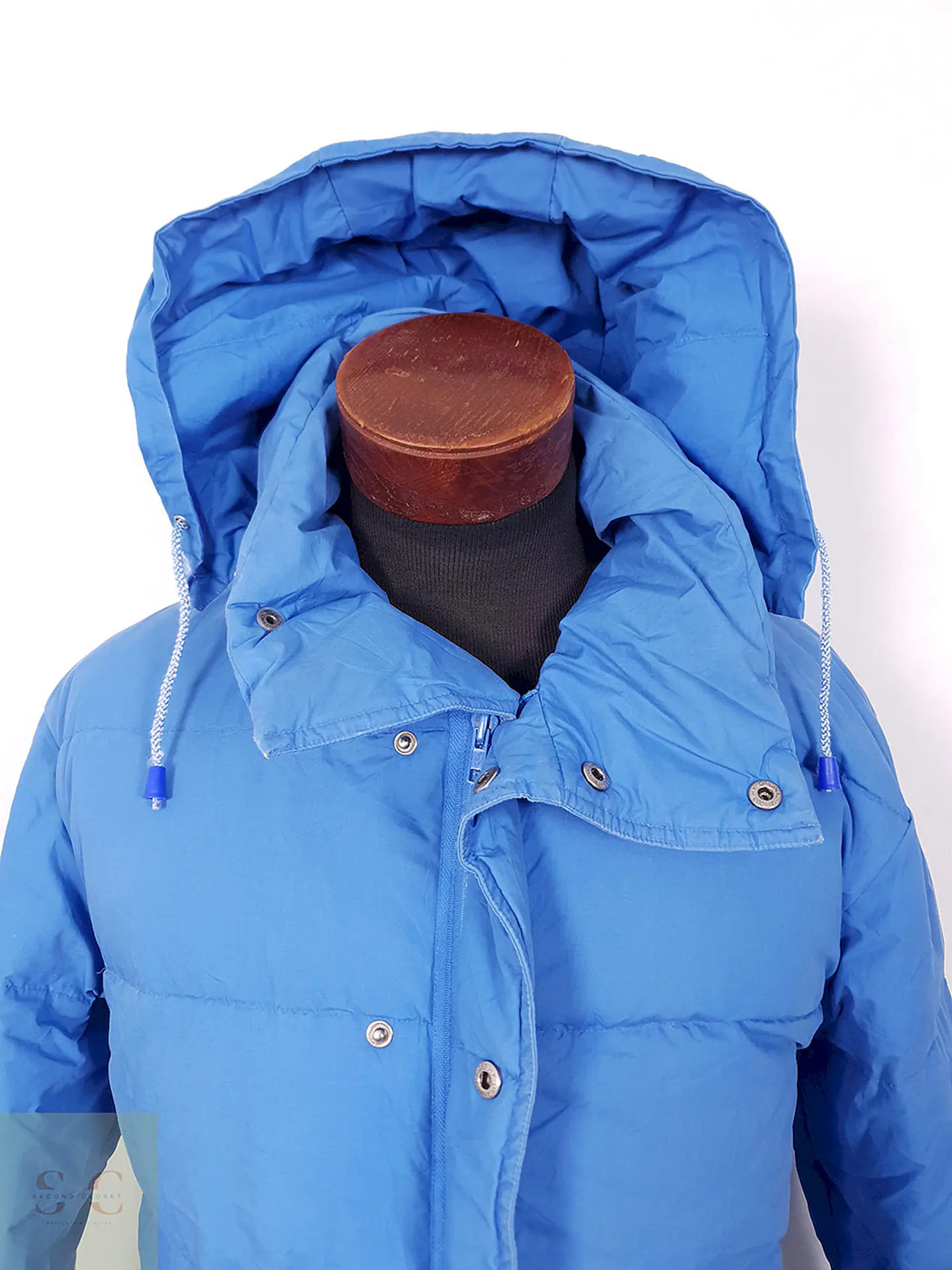 Chaqueta Crown Sport Plumas Celeste con Capucha - Talla M 7
