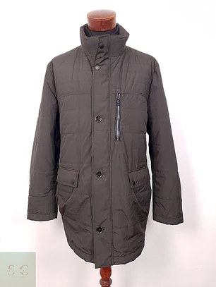 Parka Pierre Cardin Larga Verde Grisáceo - Talla LXL