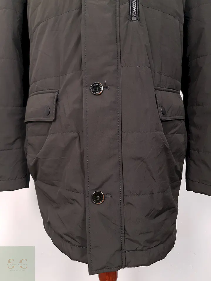 Parka Pierre Cardin Larga Verde Grisáceo - Talla LXL 3