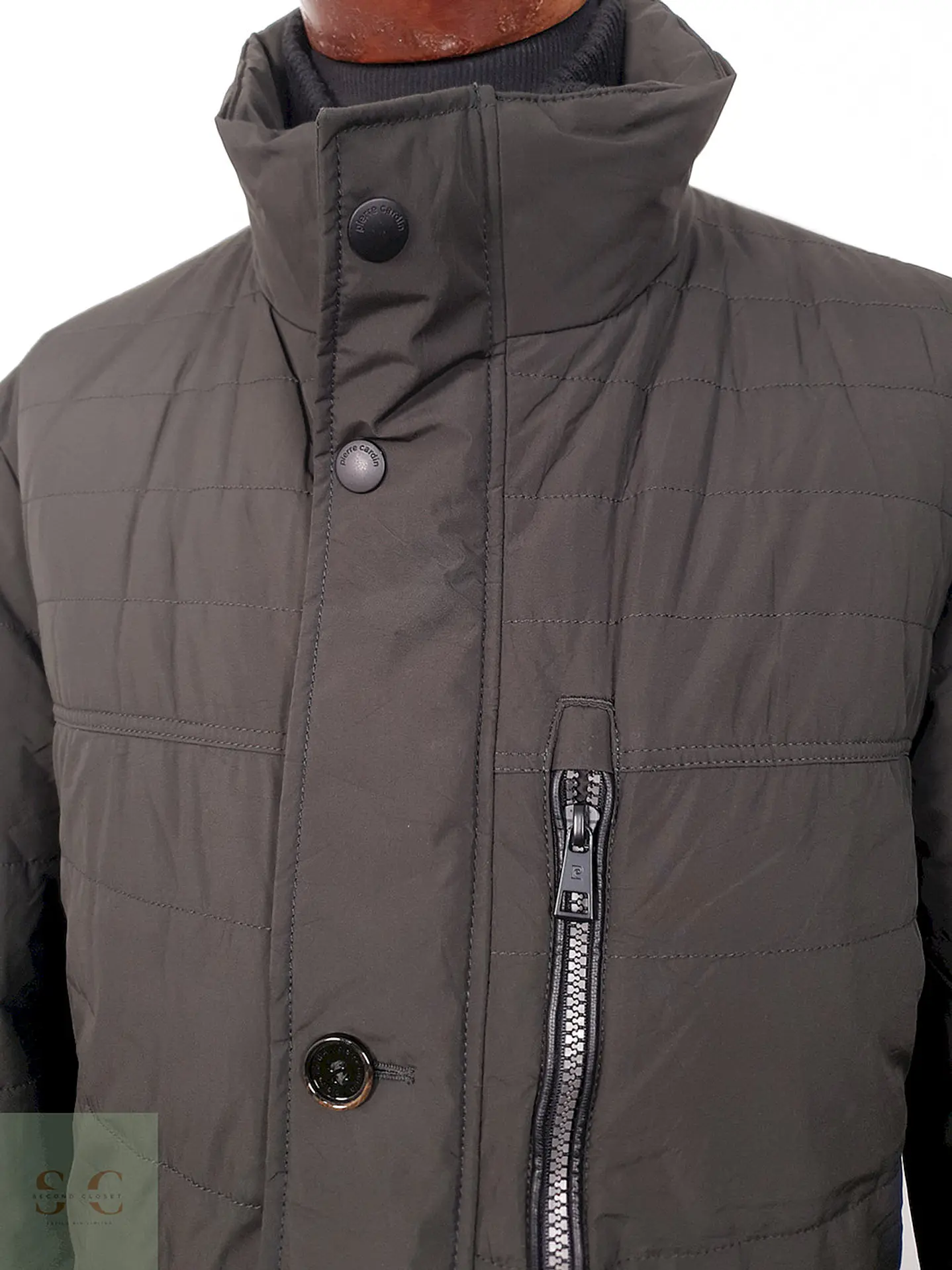 Parka Pierre Cardin Larga Verde Grisáceo - Talla LXL 4