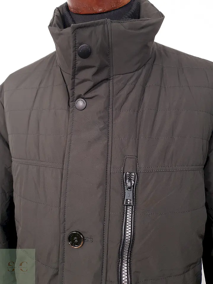Parka Pierre Cardin Larga Verde Grisáceo - Talla LXL 4