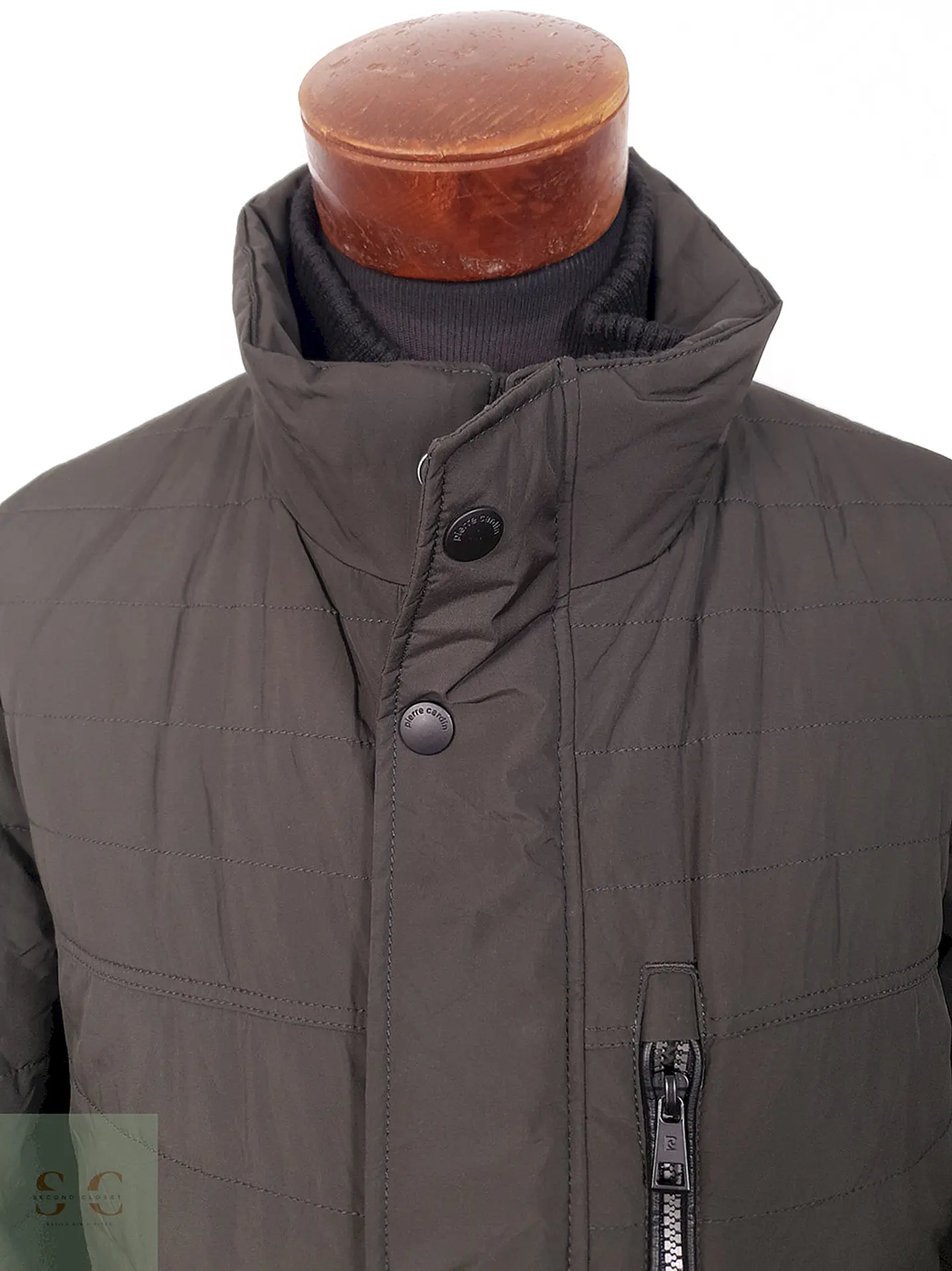 Parka Pierre Cardin Larga Verde Grisáceo - Talla LXL 5
