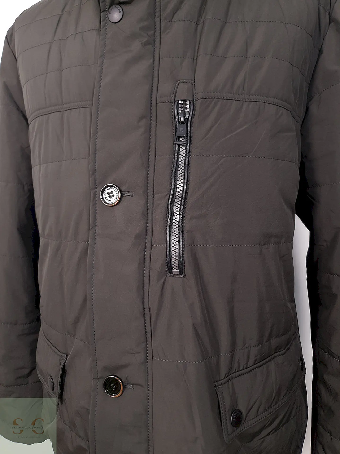 Parka Pierre Cardin Larga Verde Grisáceo - Talla LXL 12