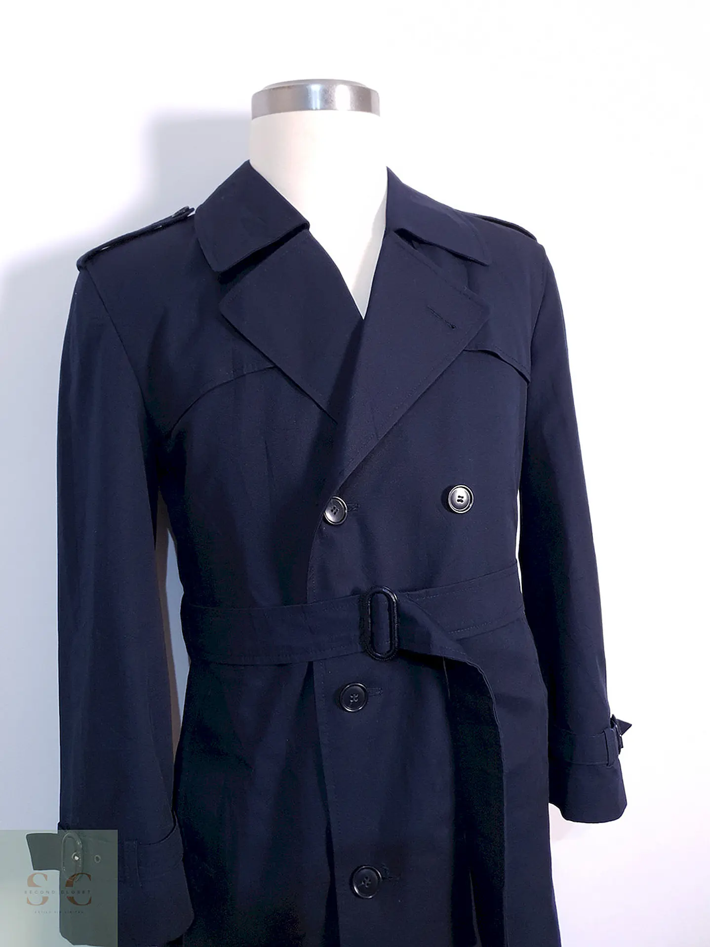 Trench Commander Cruzado Azul Marino - Talla ML 7