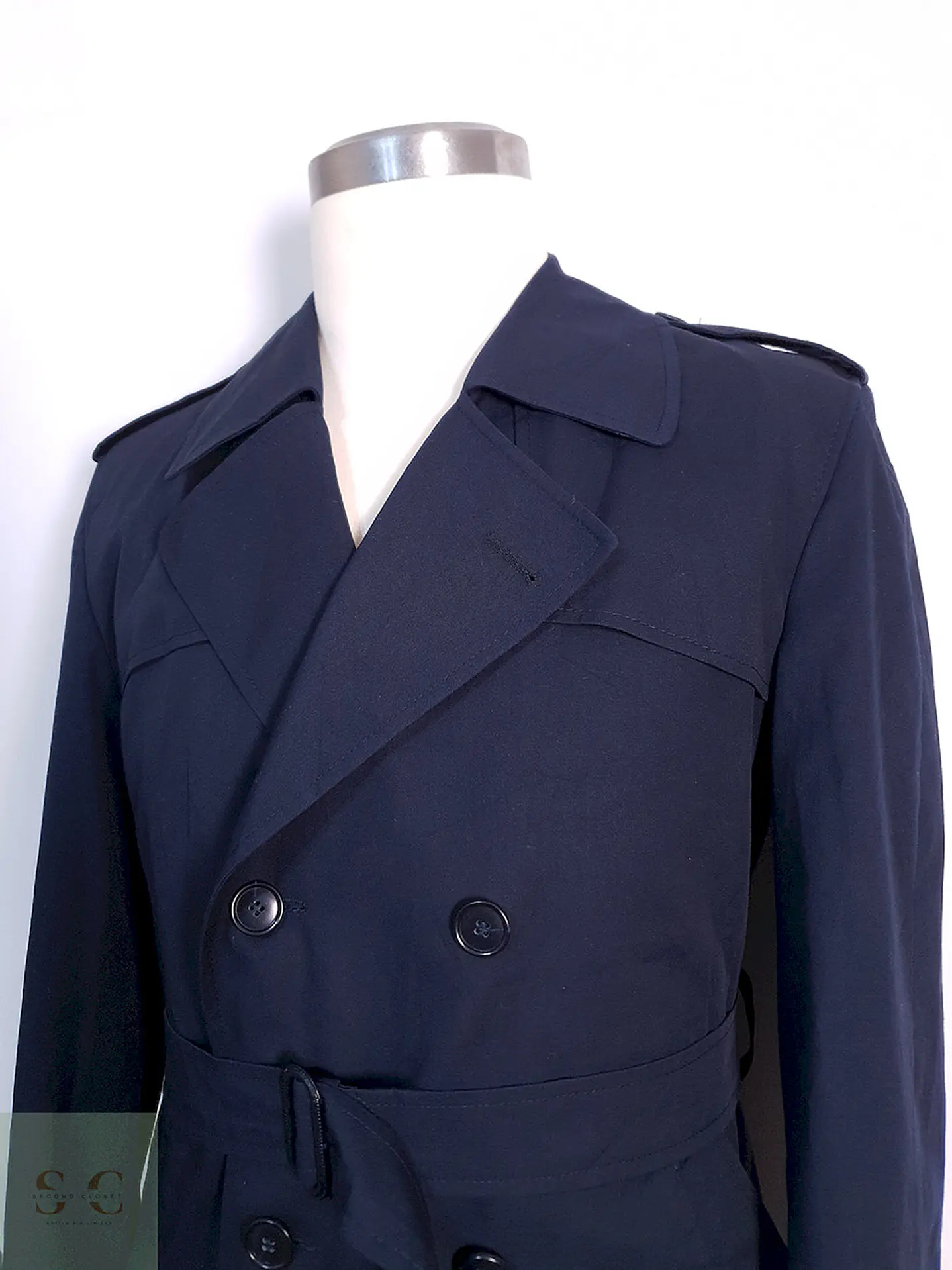 Trench Commander Cruzado Azul Marino - Talla ML 9