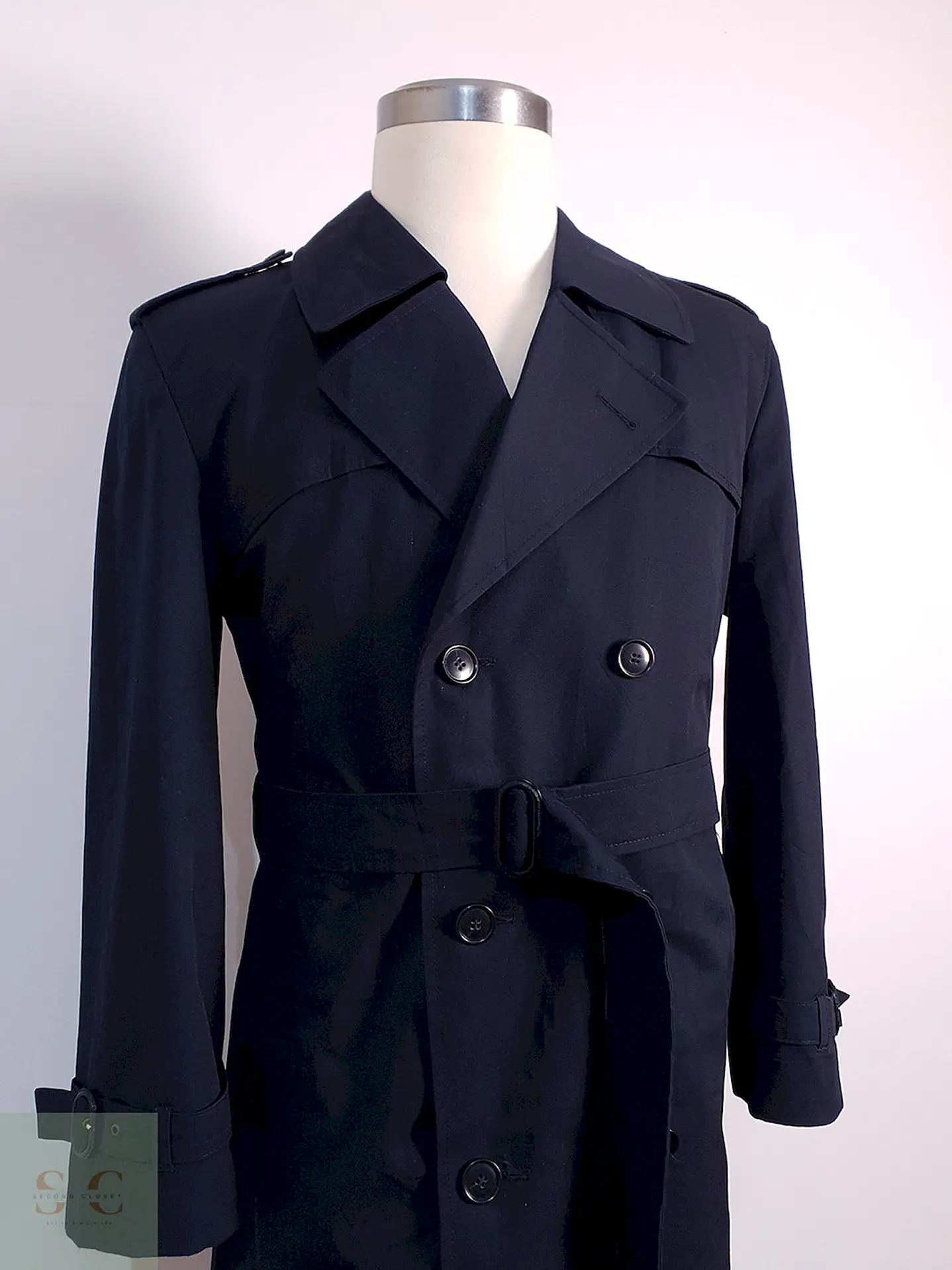 Trench Commander Cruzado Azul Marino - Talla ML 10