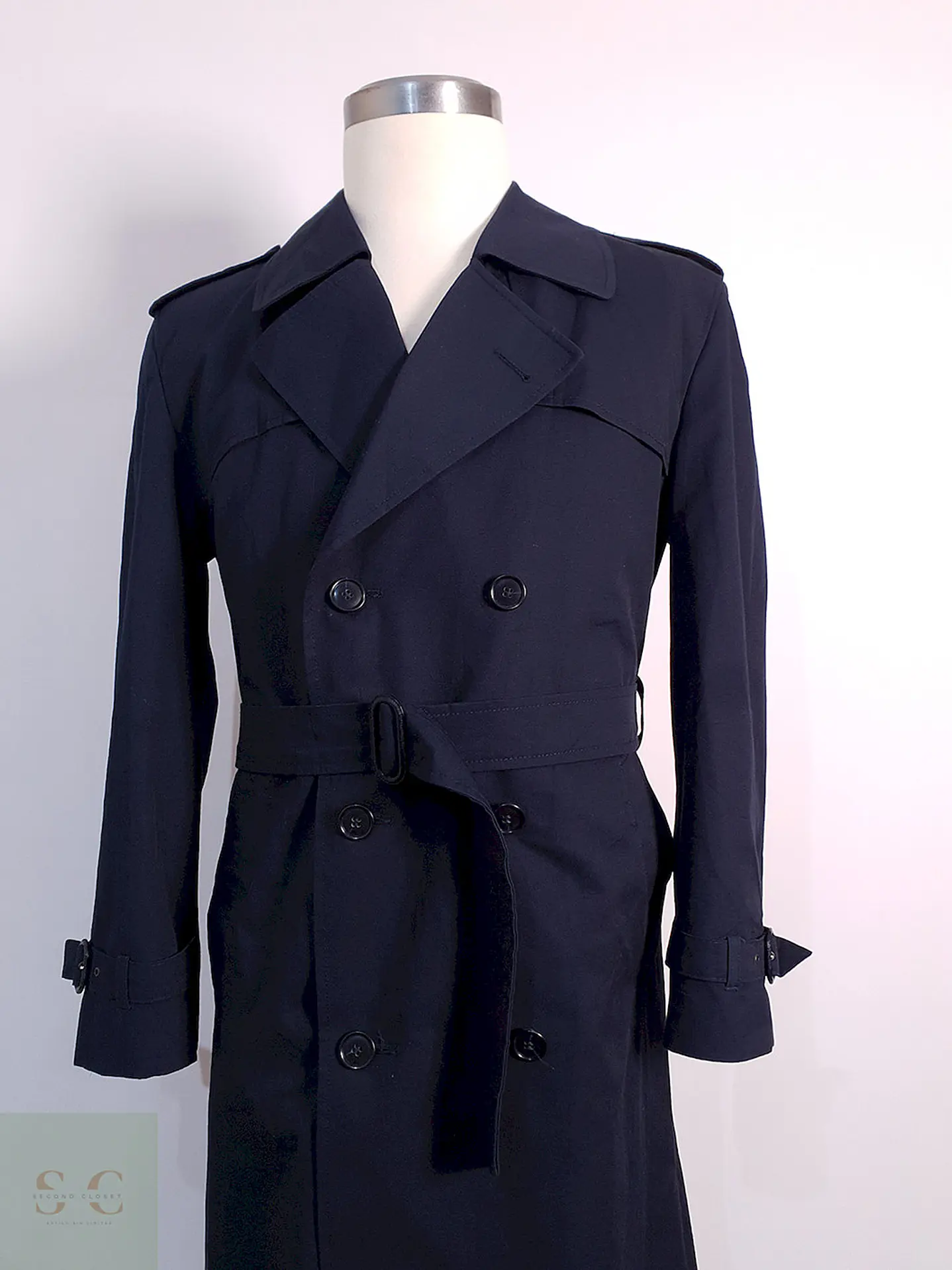 Trench Commander Cruzado Azul Marino - Talla ML 15