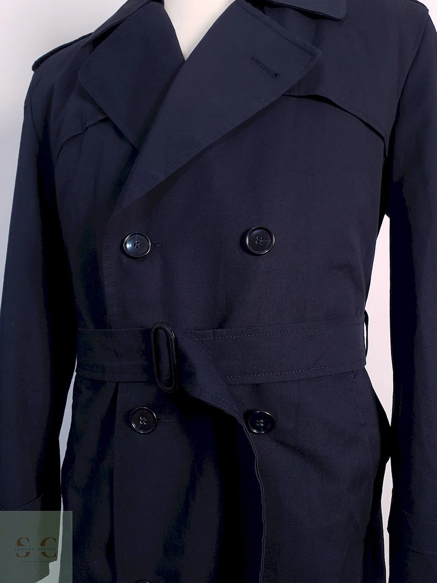 Trench Commander Cruzado Azul Marino - Talla ML 16