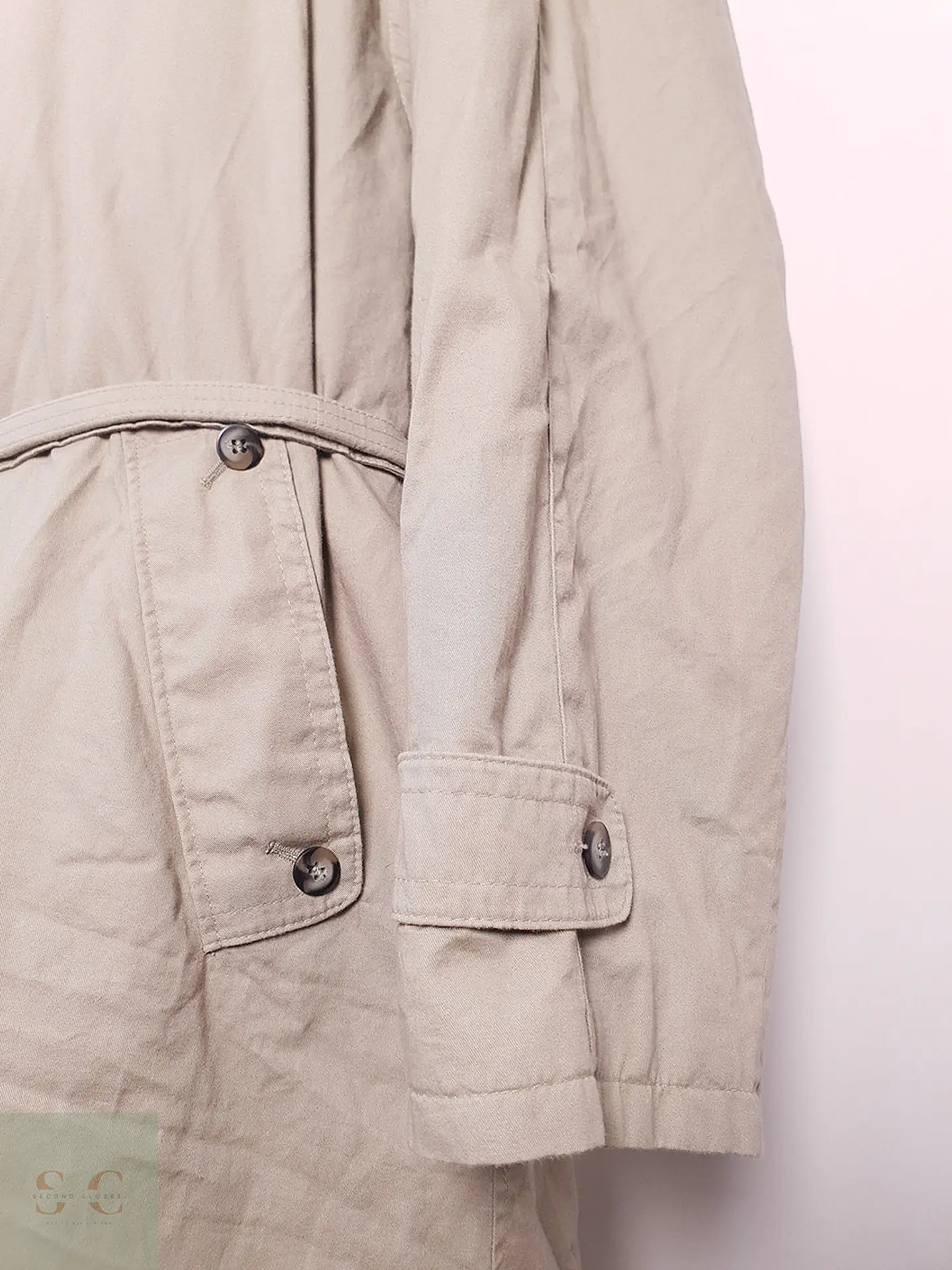 Trench Commander con Cinturón Beige Grisáceo - Talla 4XL 7