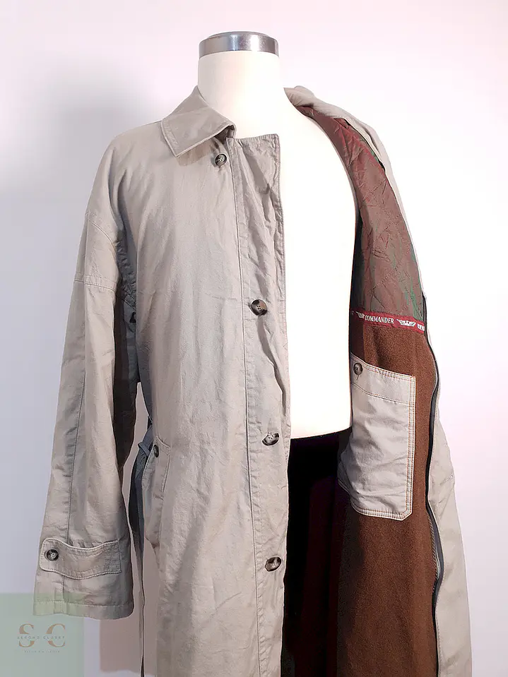 Trench Commander con Cinturón Beige Grisáceo - Talla 4XL 2