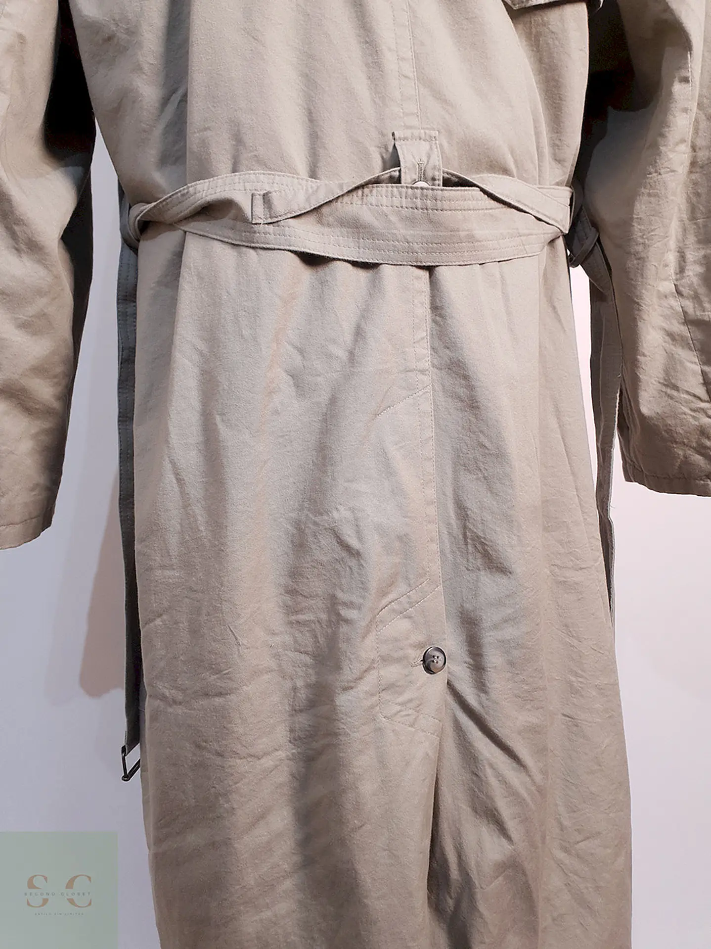 Trench Commander con Cinturón Beige Grisáceo - Talla 4XL 18