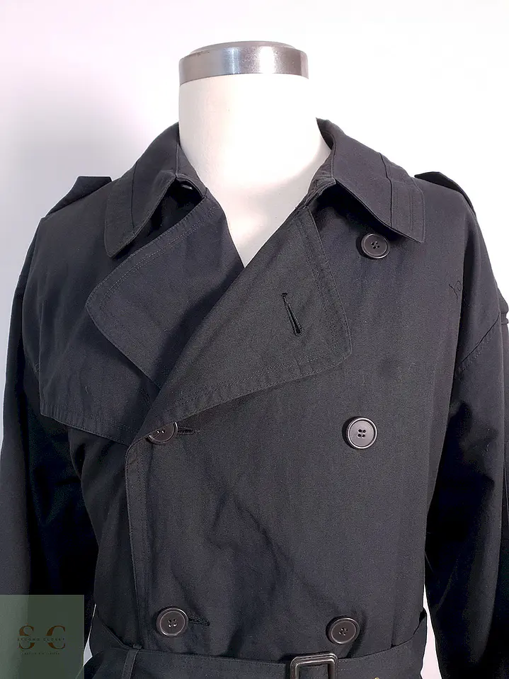 Trench Vintage Cruzado con Cinturón Plomo Azulado - Talla 3XL 9