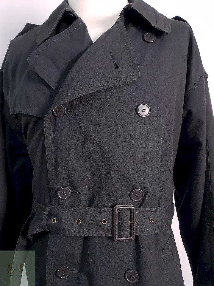 Trench Vintage Cruzado con Cinturón Plomo Azulado - Talla 3XL 15