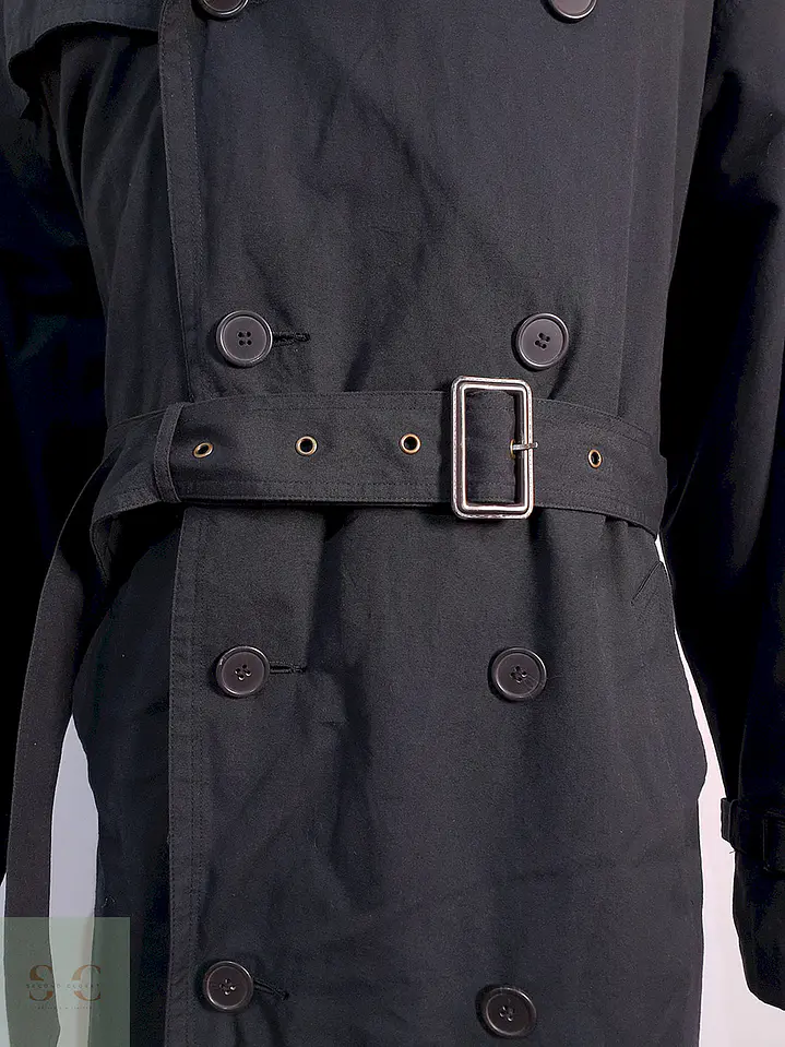 Trench Vintage Cruzado con Cinturón Plomo Azulado - Talla 3XL 17