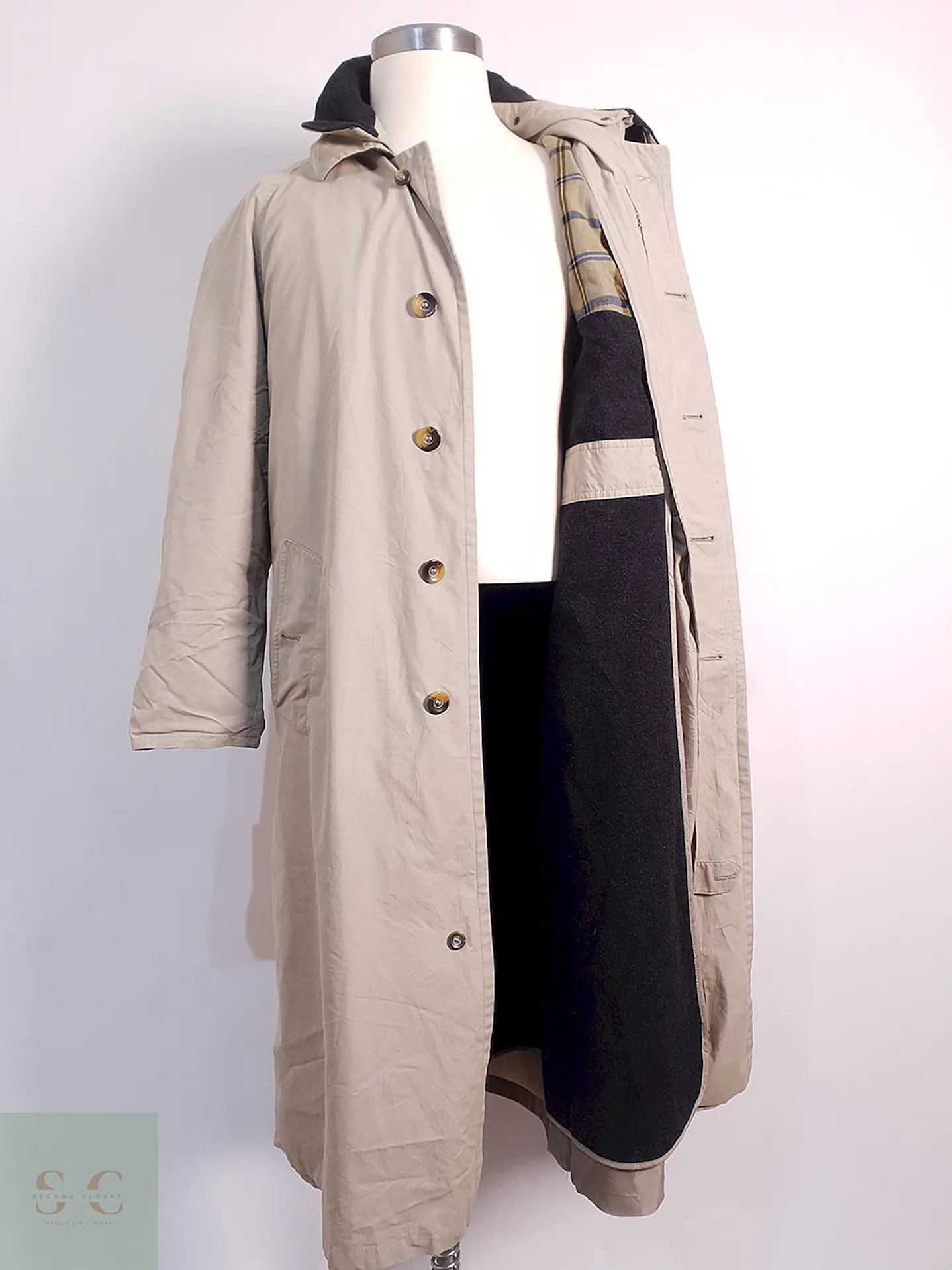 Trench Bugatti Gabardina Caqui Forro Desmontable - Talla 3XL 4