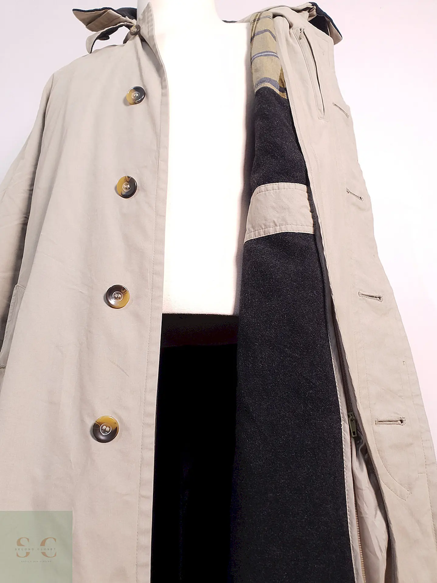 Trench Bugatti Gabardina Caqui Forro Desmontable - Talla 3XL 12