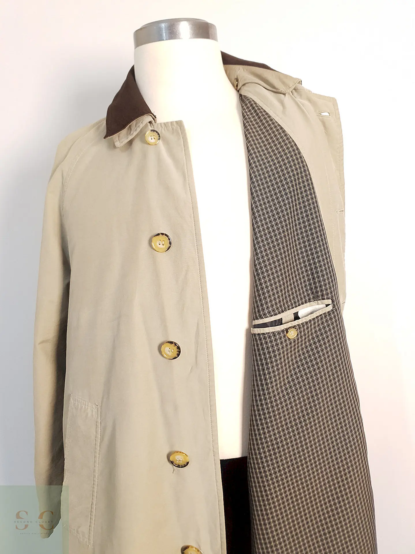 Trench Gilberto Gabardina Beige - Talla L 6