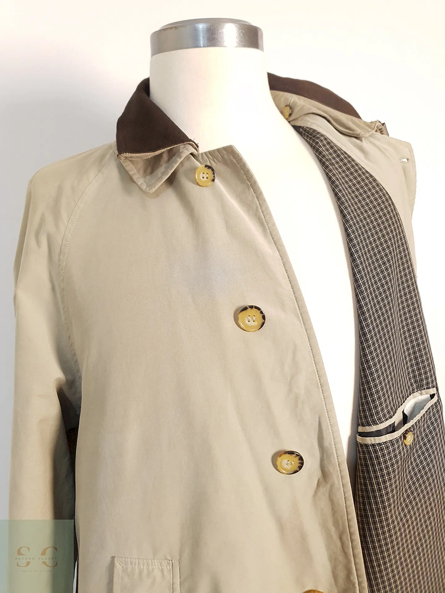 Trench Gilberto Gabardina Beige - Talla L 10