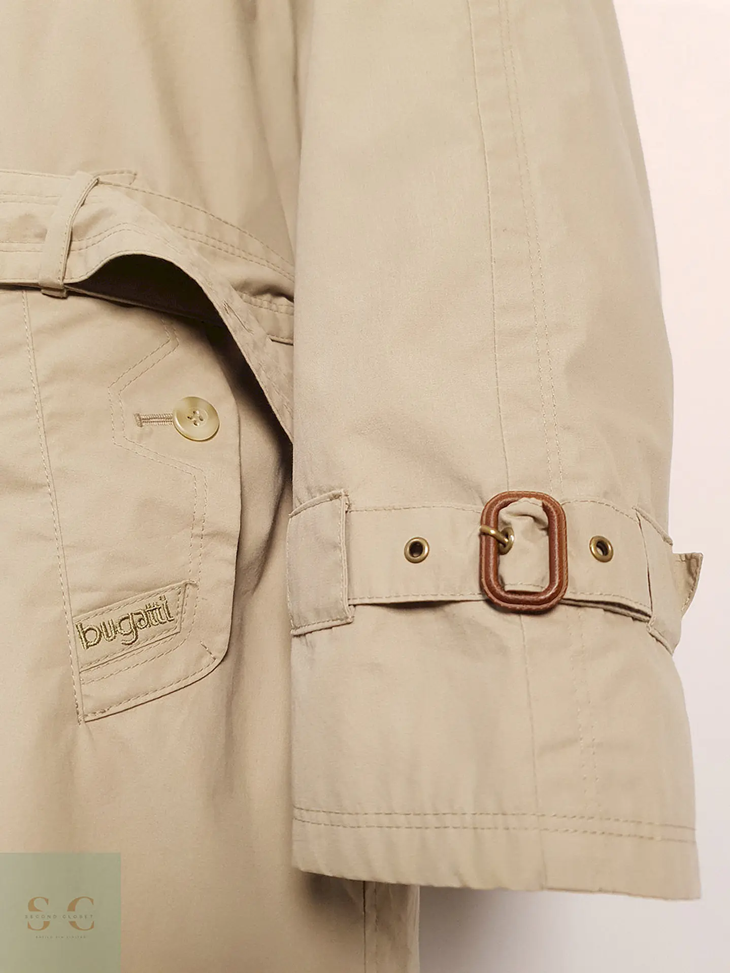 Trench Bugatti Cruzado con Cinturón Beige - Talla XL 4
