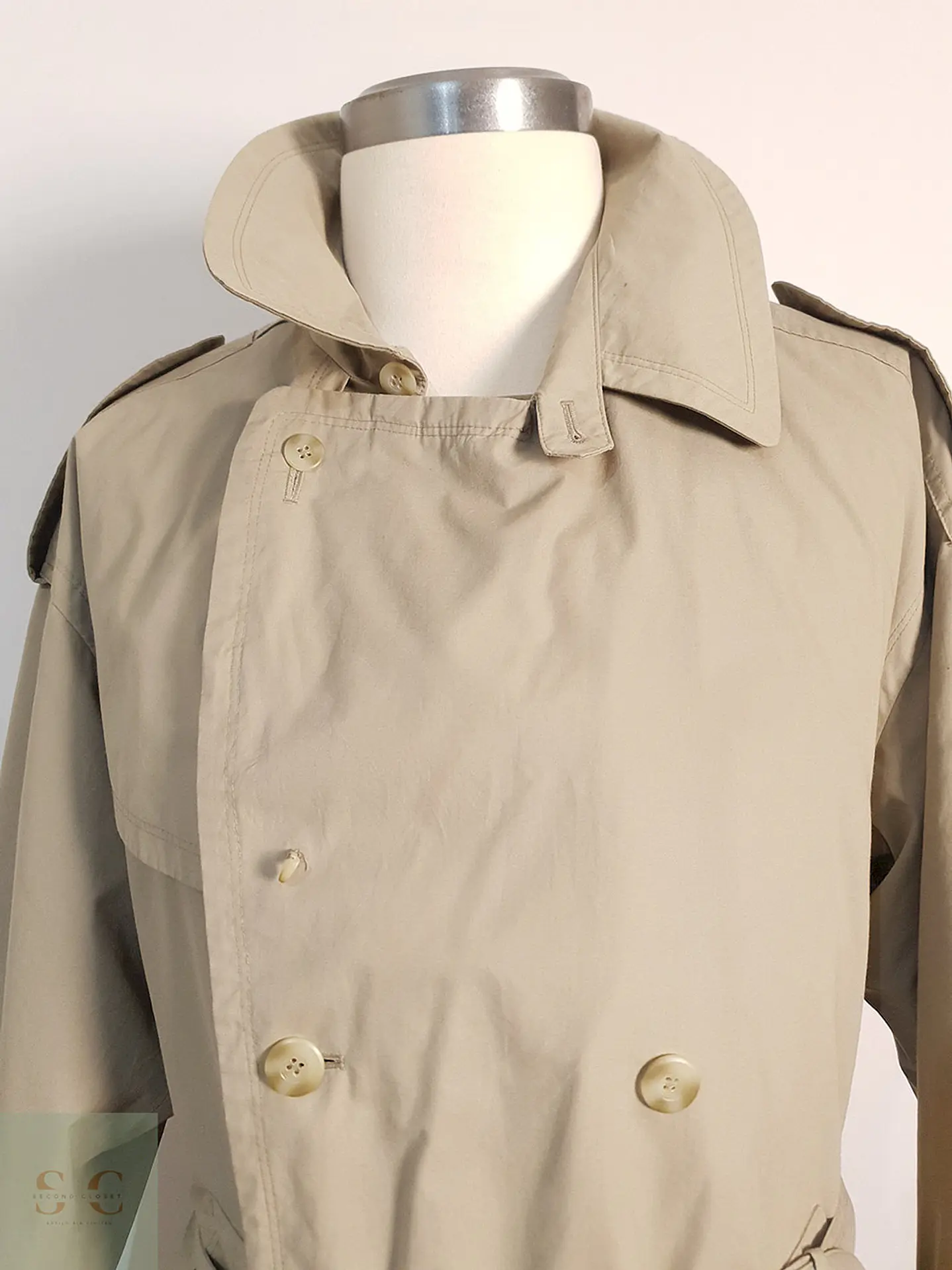 Trench Bugatti Cruzado con Cinturón Beige - Talla XL 7
