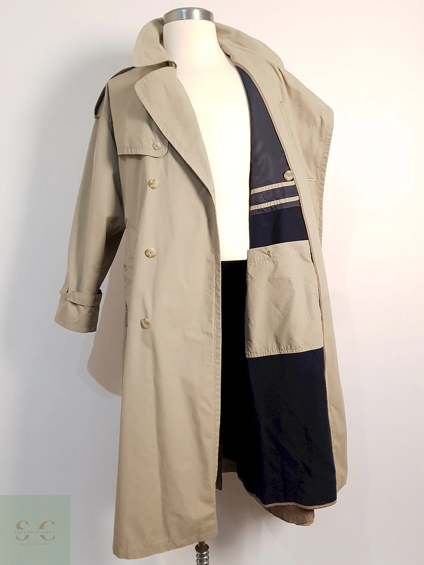 Trench Bugatti Cruzado con Cinturón Beige - Talla XL 10