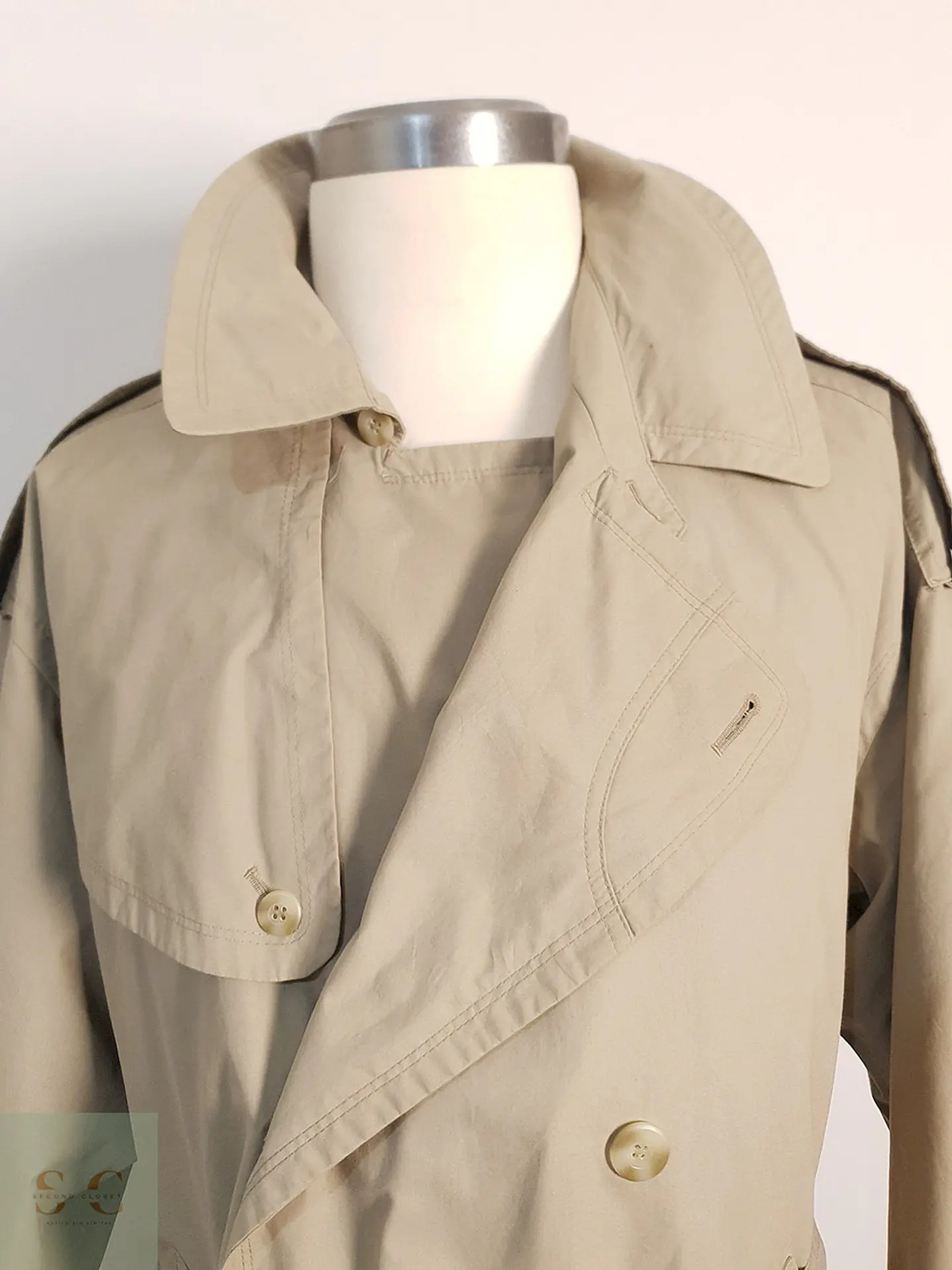 Trench Bugatti Cruzado con Cinturón Beige - Talla XL 11