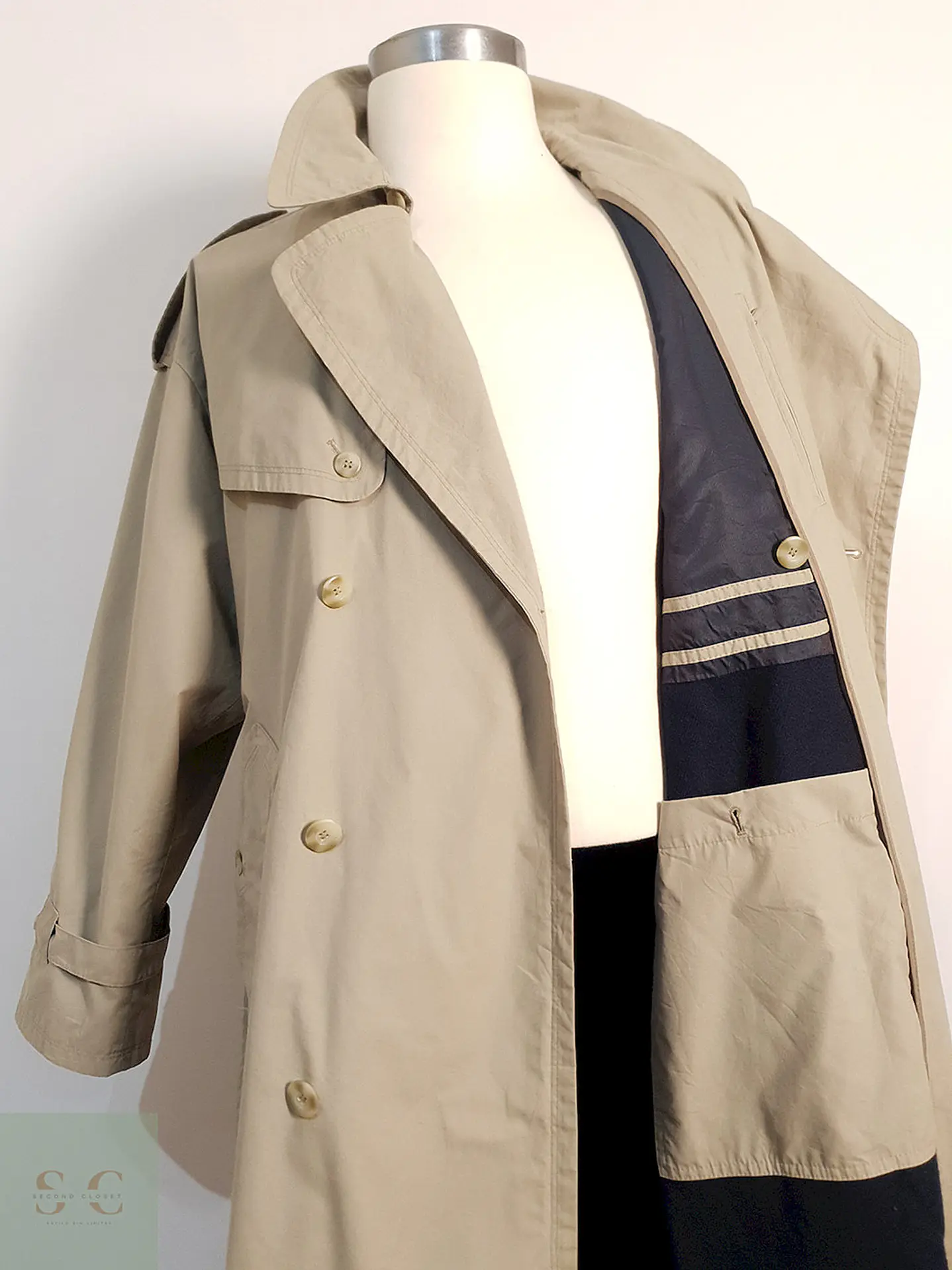 Trench Bugatti Cruzado con Cinturón Beige - Talla XL 15