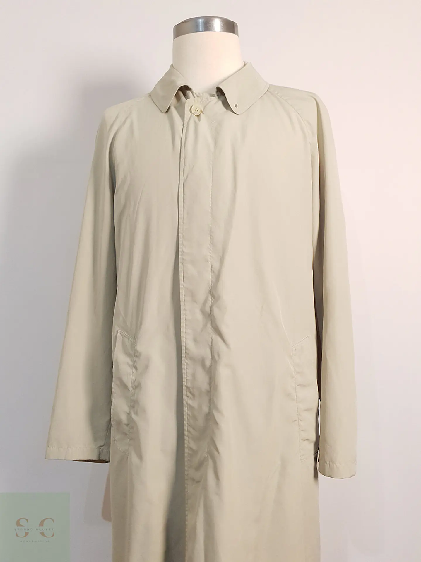 Trench Walbusch Gabardina Beige Claro - Talla L 1