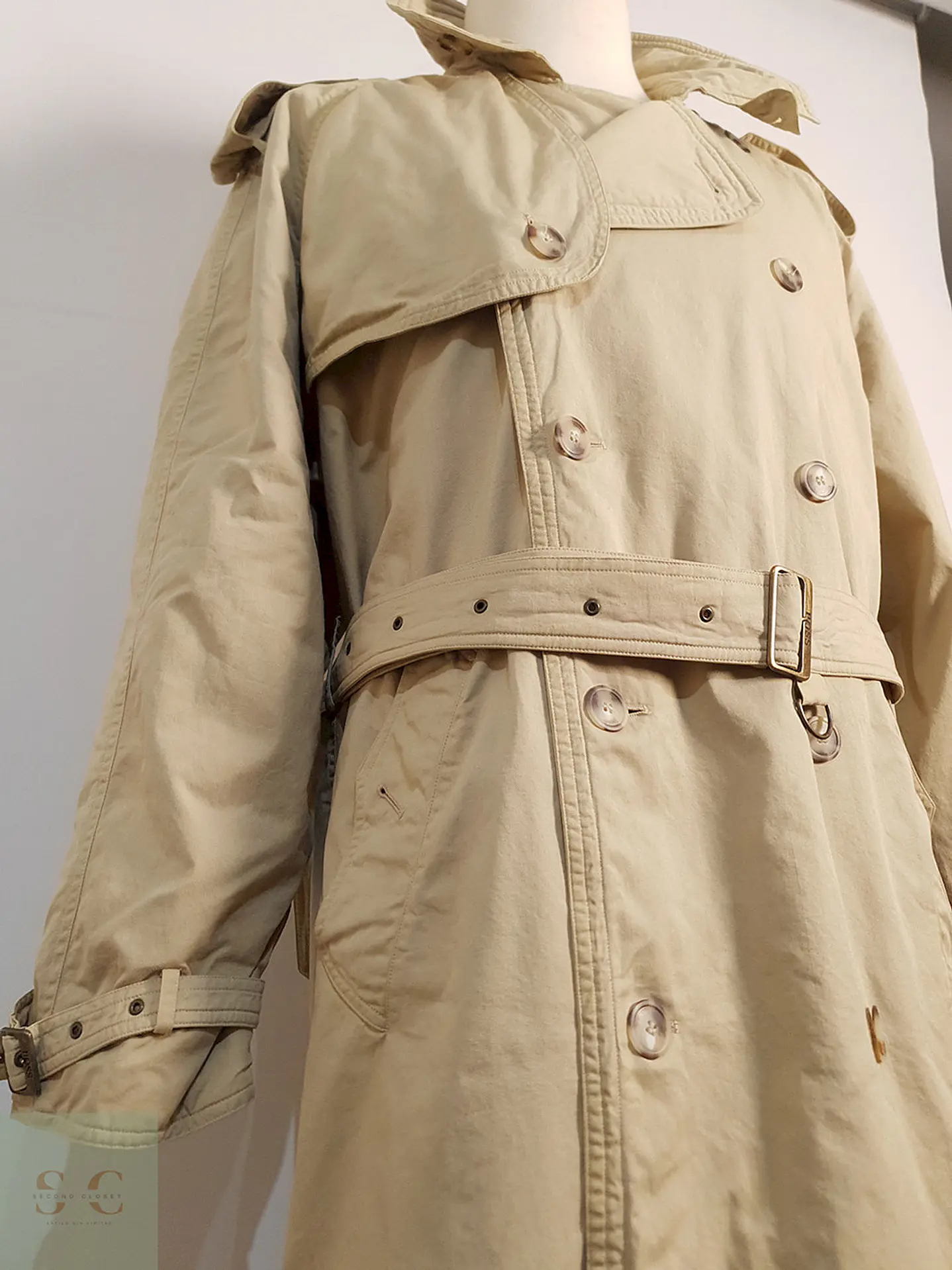 Trench Hugo Boss Cruzado con Cinturón Beige - Talla 3XL 2