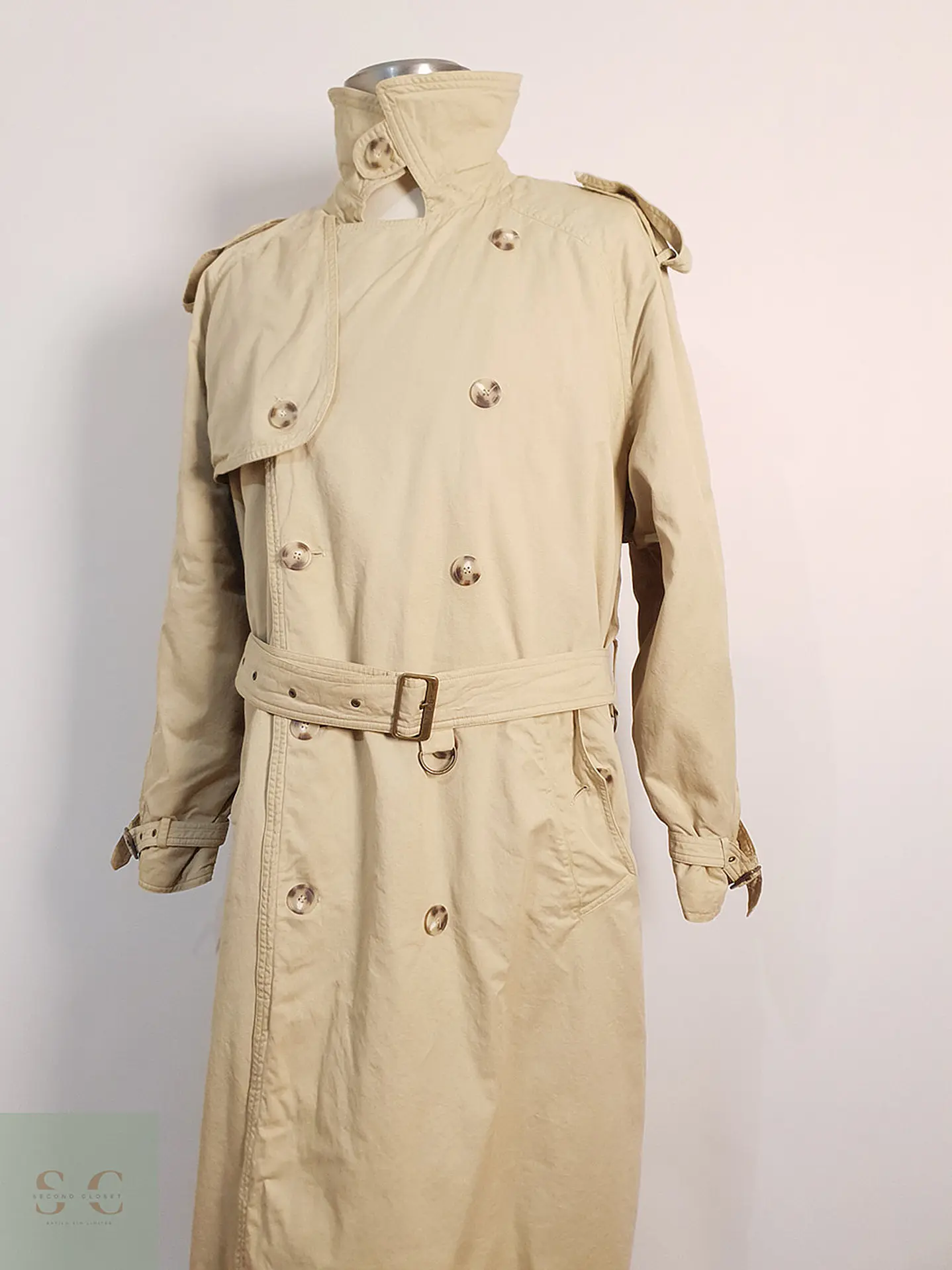 Trench Hugo Boss Cruzado con Cinturón Beige - Talla 3XL 6